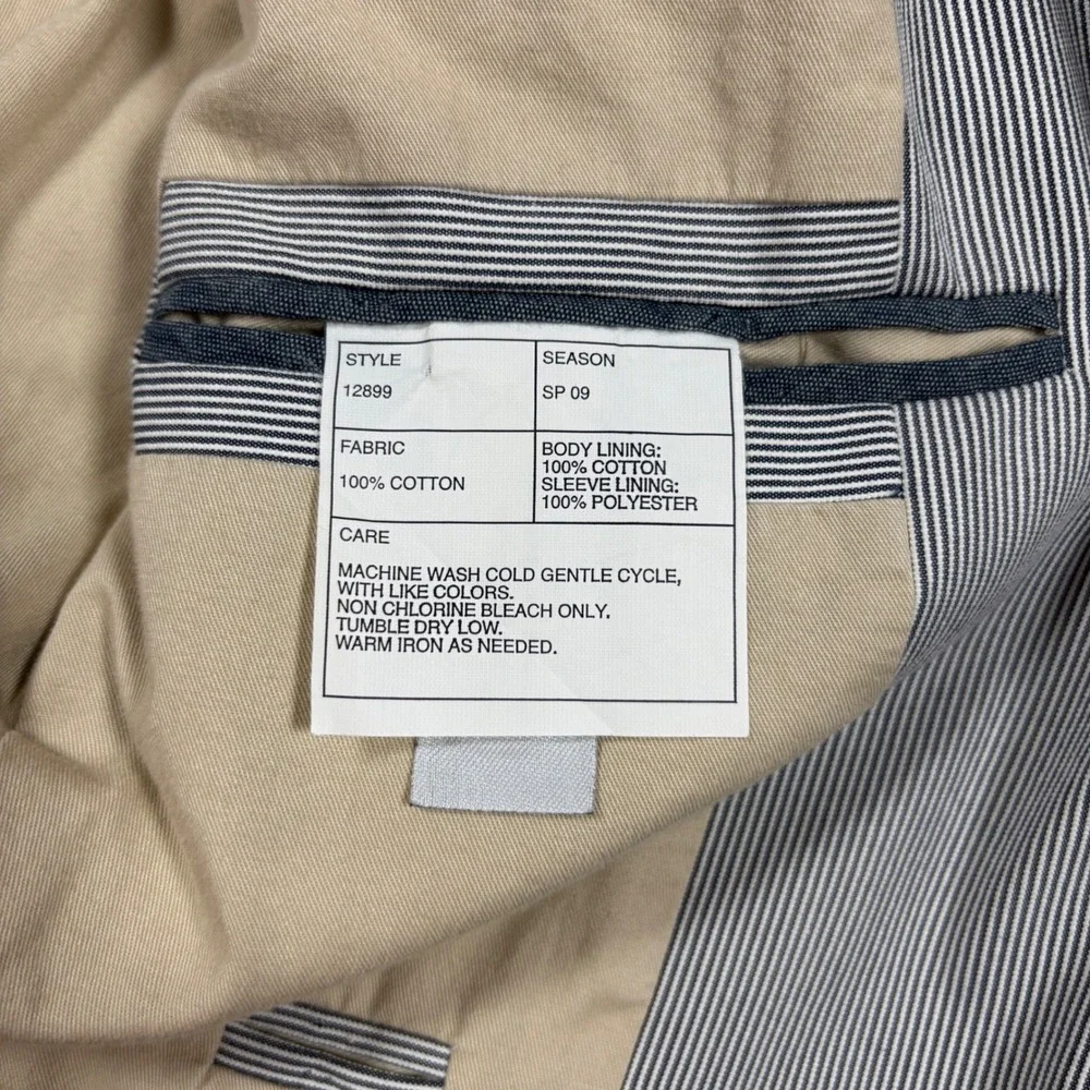 J.Crew Factory White‎ Pinstriped Clayton Sportcoat Men's Size Small NWT (Flawed)